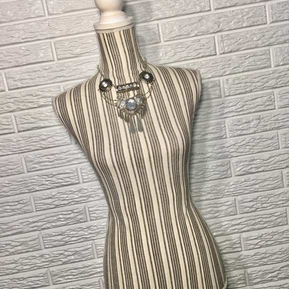 Silver & Rhinestone Boho Statement Necklace - Picture 3 of 4